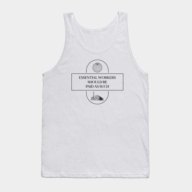 Essential Workers Should Be Paid - Workers Rights Tank Top by Football from the Left